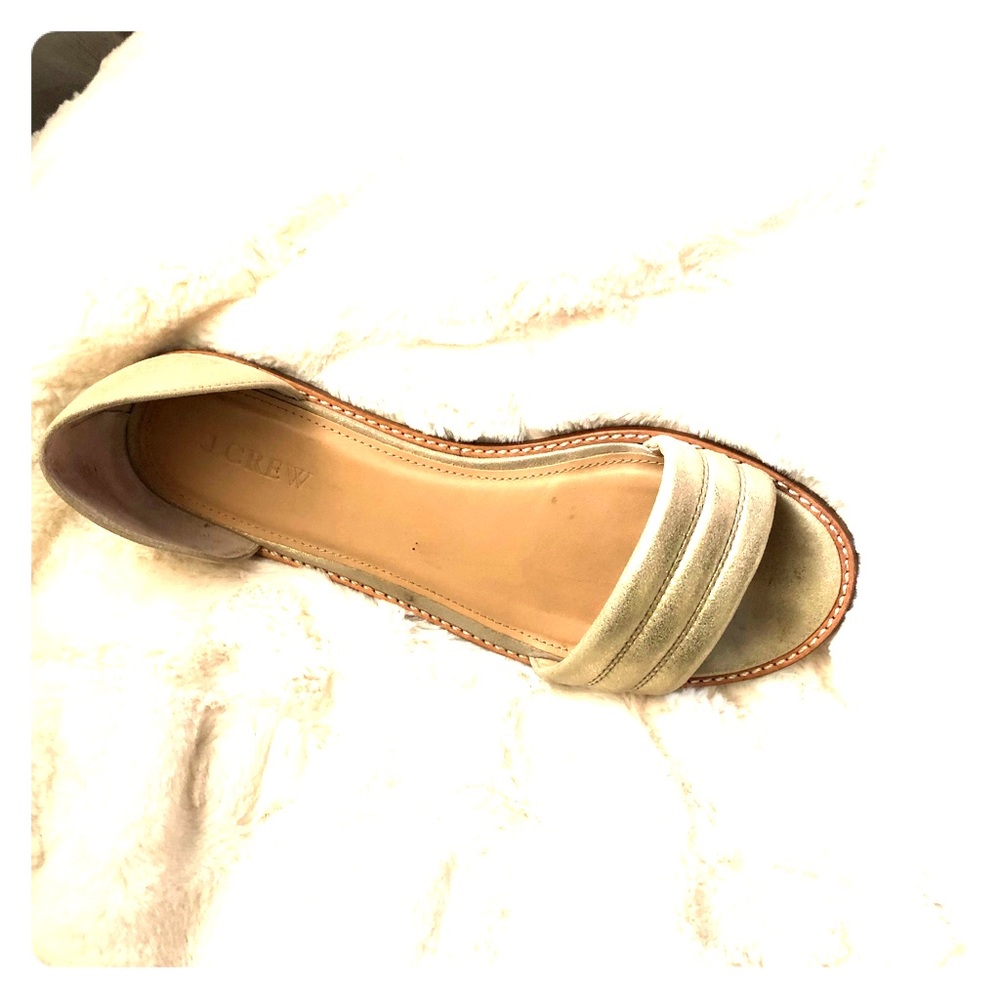 JCrew gold slide in flats- size 8.5